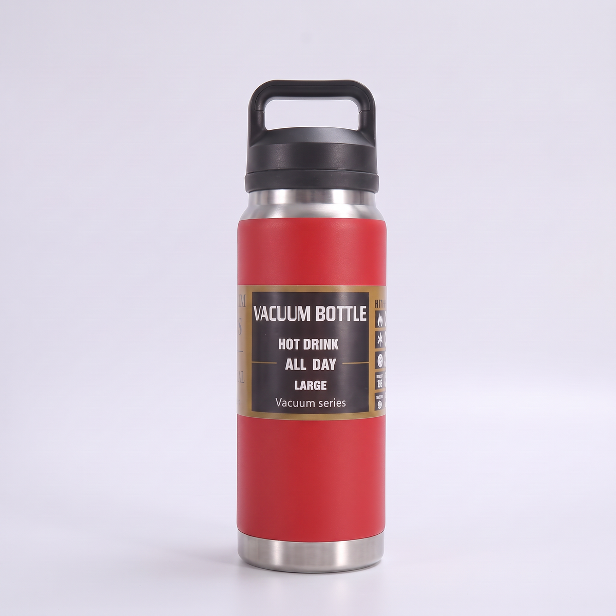 Insulated Stainless Steel Water Bottle with Carry Handle and Wide Mouth