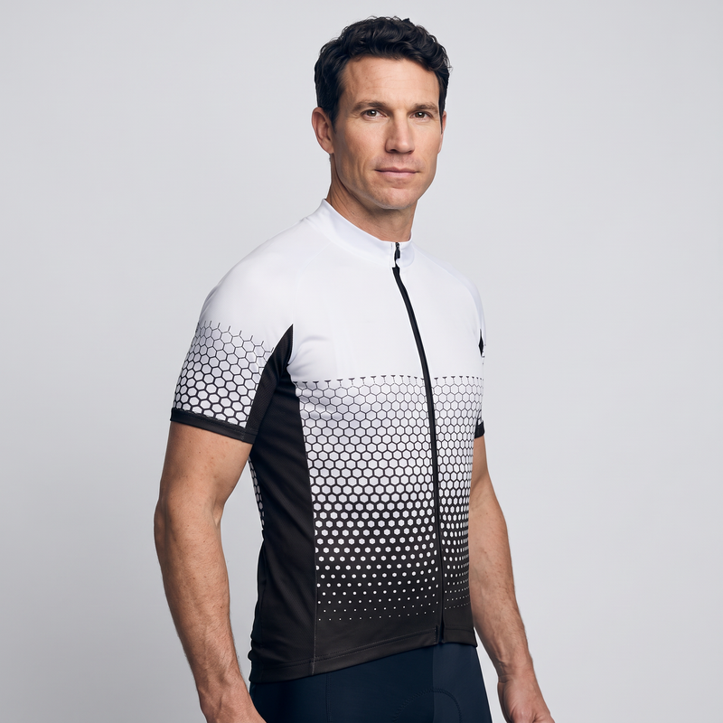 Men's Short Sleeve Cycling Jersey With Rear Pockets And Full Zip