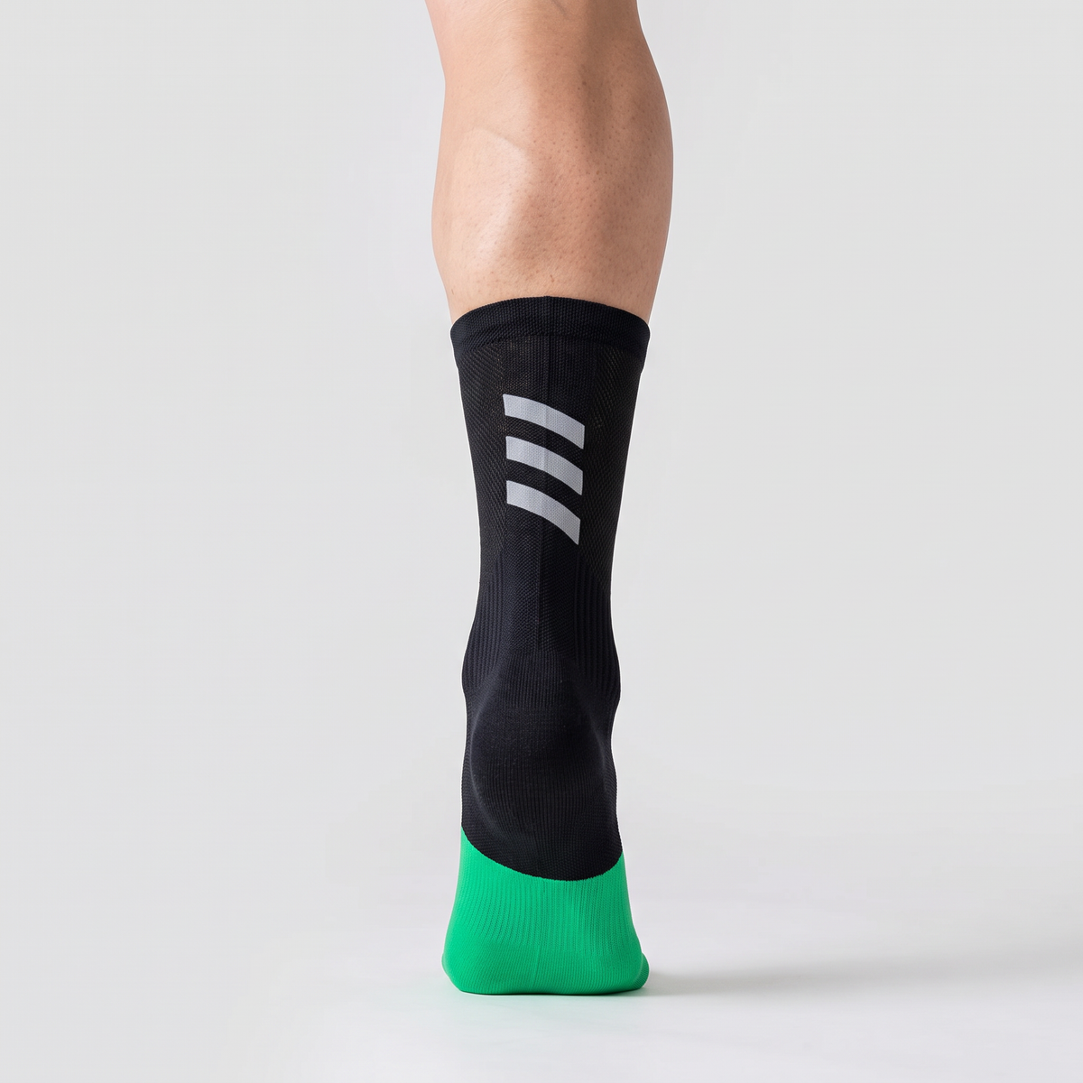 Unisex Cycling Socks Mid Crew with Reflective Bars and Mesh Ventilation