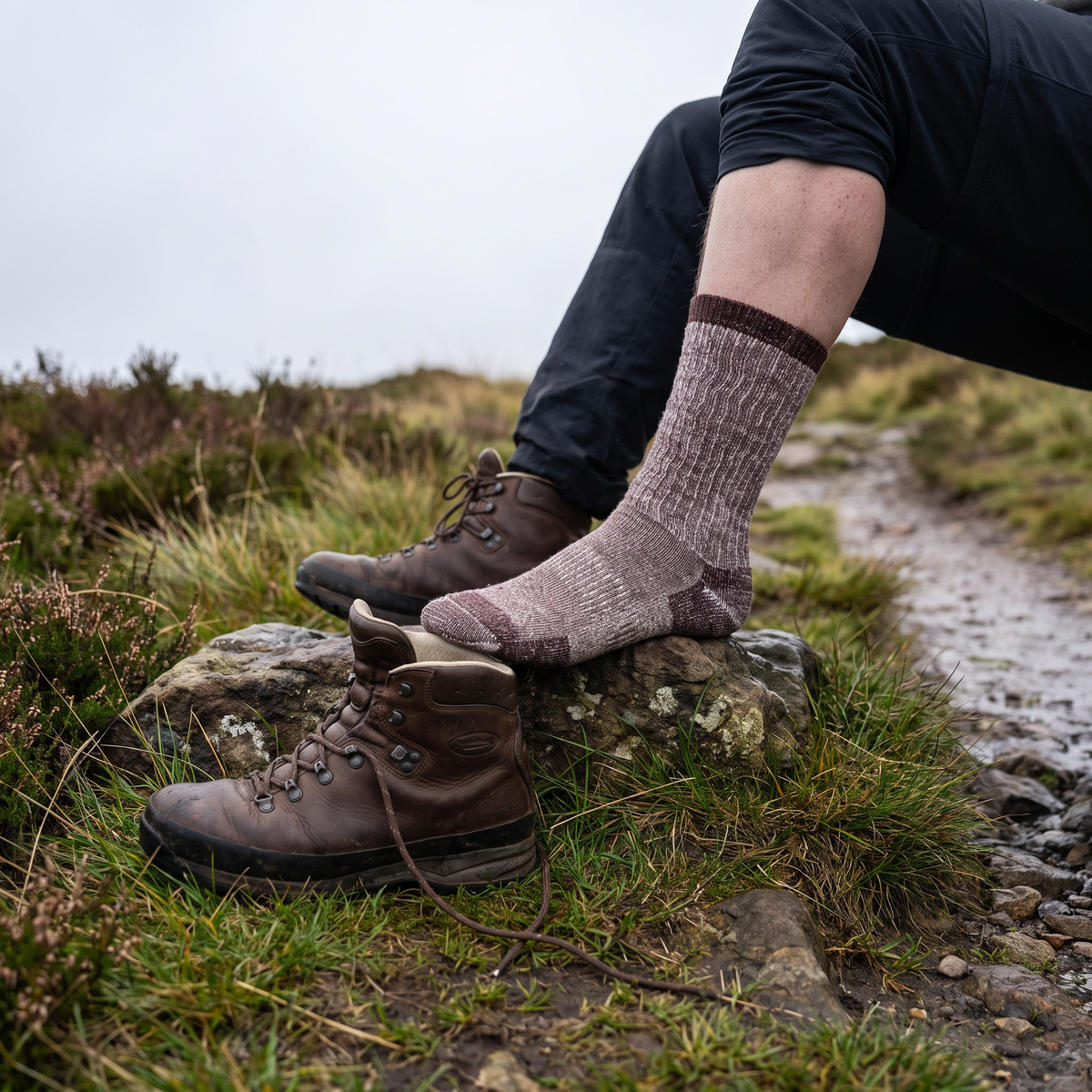Unisex Merino Wool Thermal Hiking Socks with Cushioned Footbed