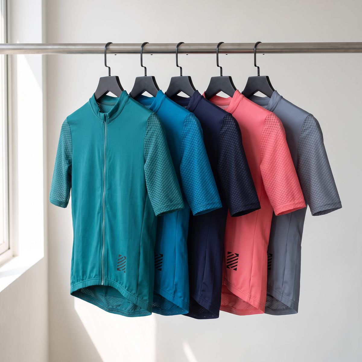 Men's Short Sleeve Cycling Jersey With Zip Rear Pocket And Mesh Panels