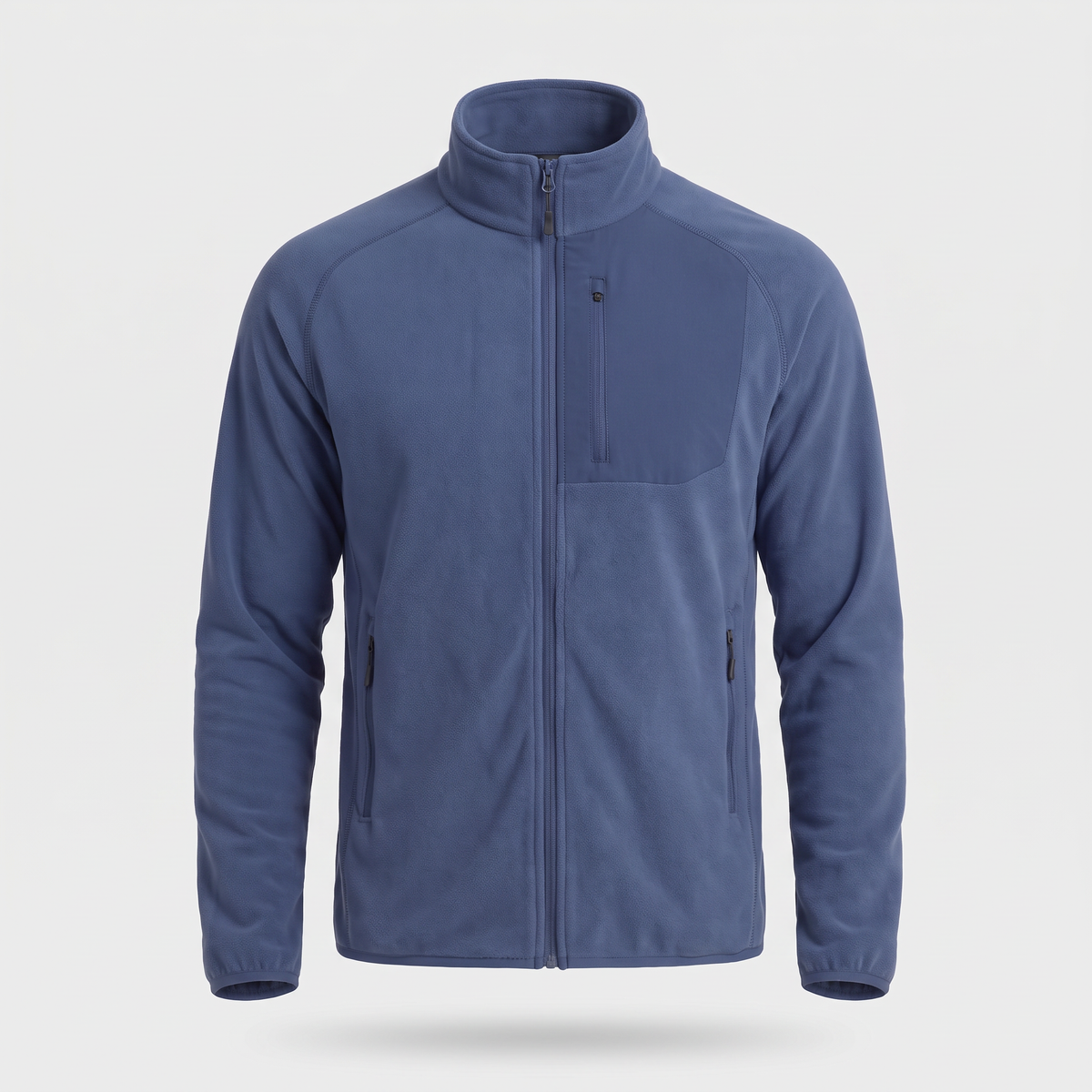 Men's Lightweight Zip Up Fleece Jacket with Chest Pocket