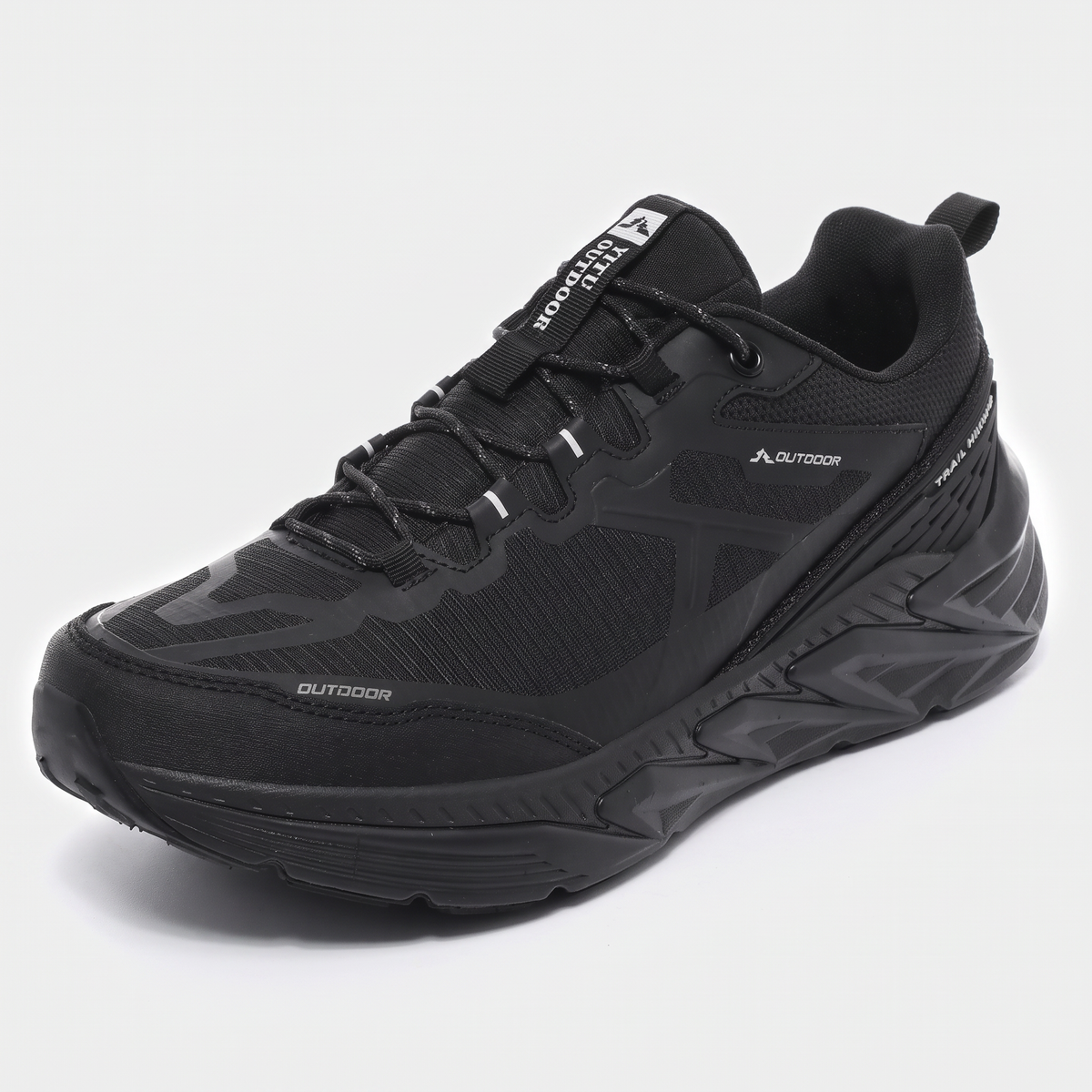 Men's Cushioned Trail Shoes with Lugged Rubber Outsole and Ripstop Mesh Upper