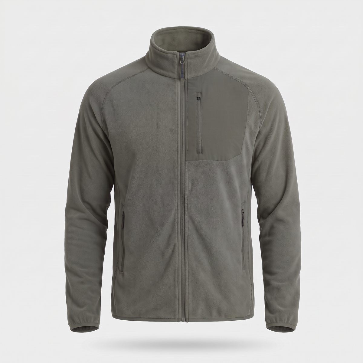 Men's Lightweight Zip Up Fleece Jacket with Chest Pocket