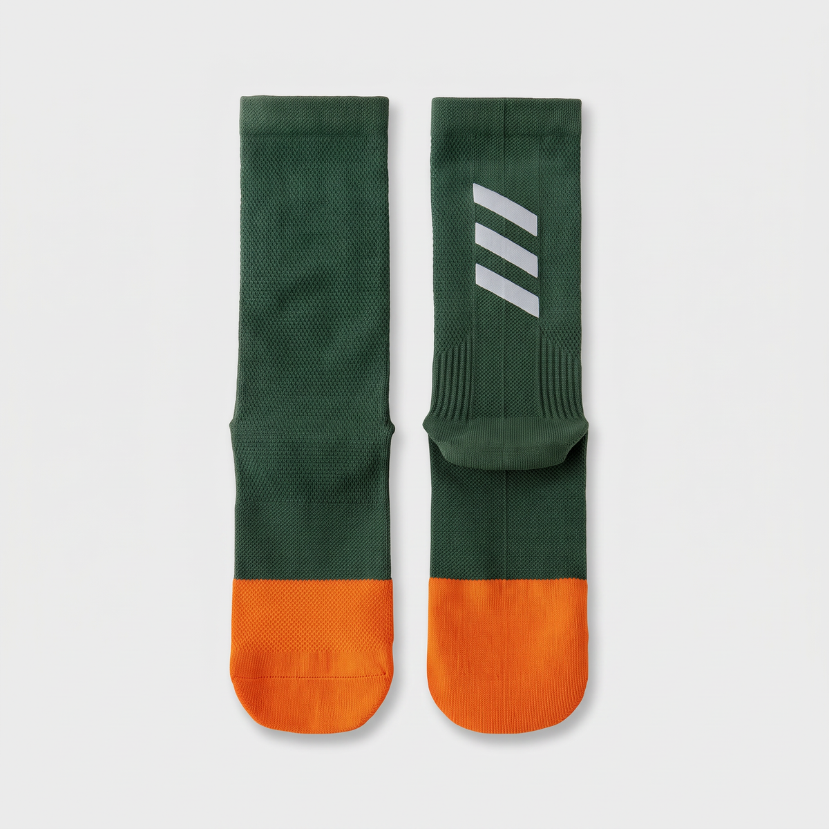 Unisex Cycling Socks Mid Crew with Reflective Bars and Mesh Ventilation