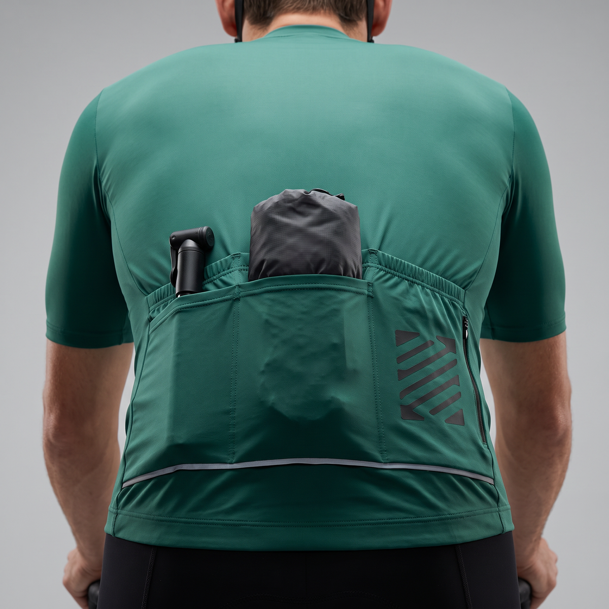 Men's Short Sleeve Cycling Jersey With Zip Rear Pocket And Mesh Panels
