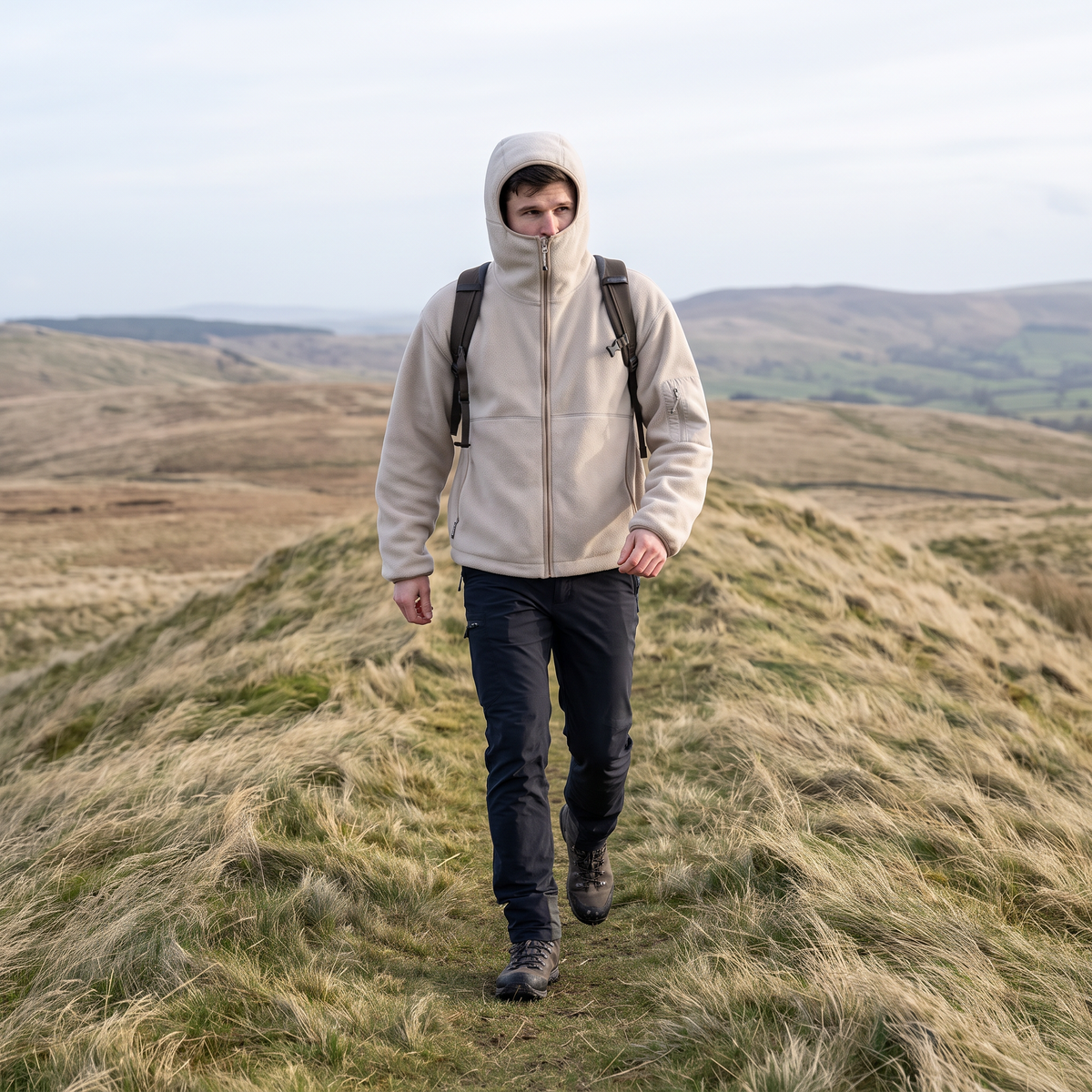 Men's Heavyweight Fleece Hoodie with Chimney Collar