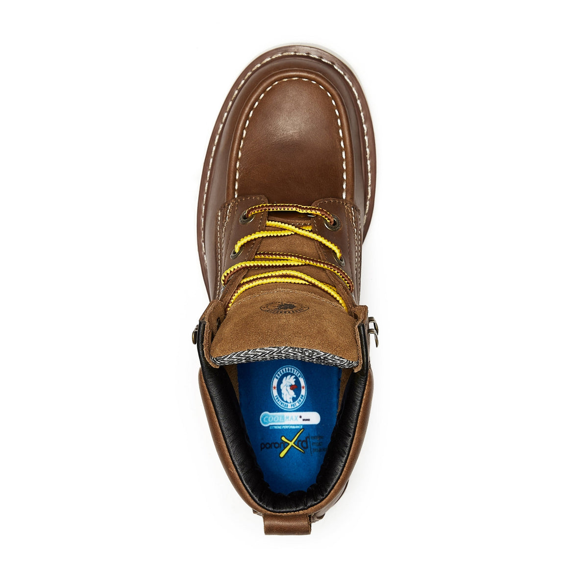 Men's Waterproof Steel Toe Work Boots with Vibram Outsole and Wedge Sole
