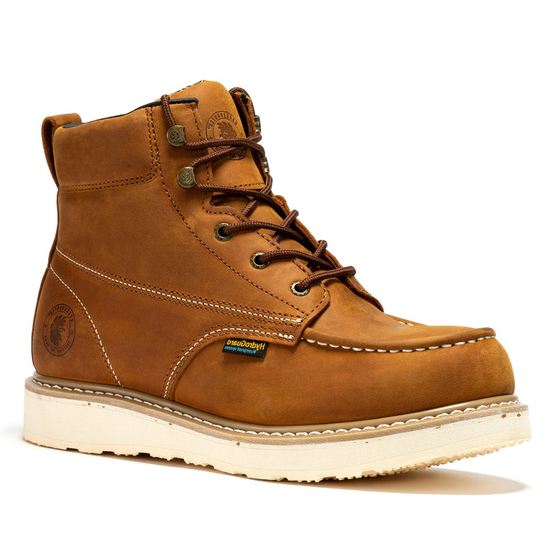 Men's Waterproof Work Boots with Steel Toe and Wedge Sole