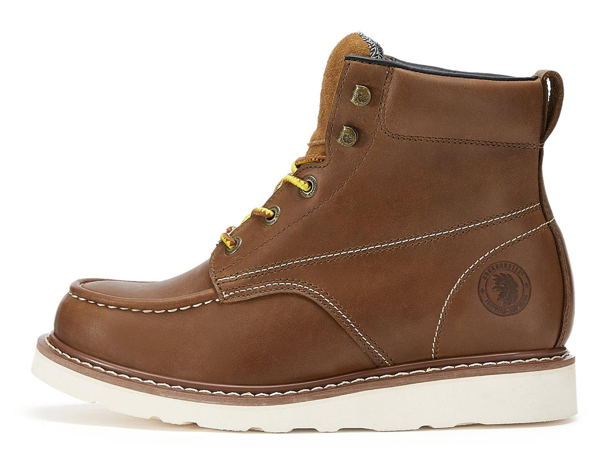 Men's Waterproof Steel Toe Work Boots with Vibram Outsole and Wedge Sole