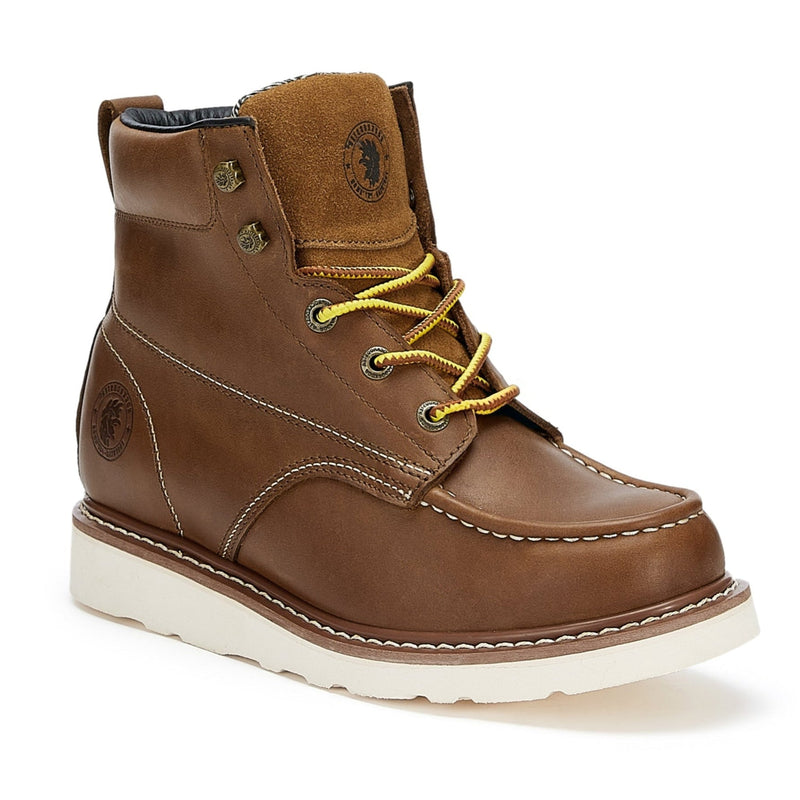 Men's Waterproof Steel Toe Work Boots with Vibram Outsole and Wedge Sole