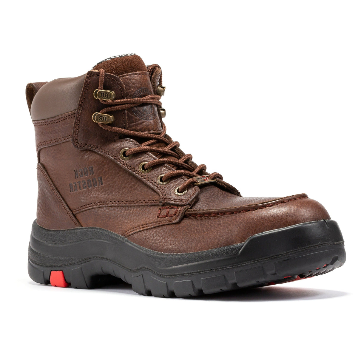 Men's Waterproof Leather Work Boots with Safety Toe and Slip Resistant Sole