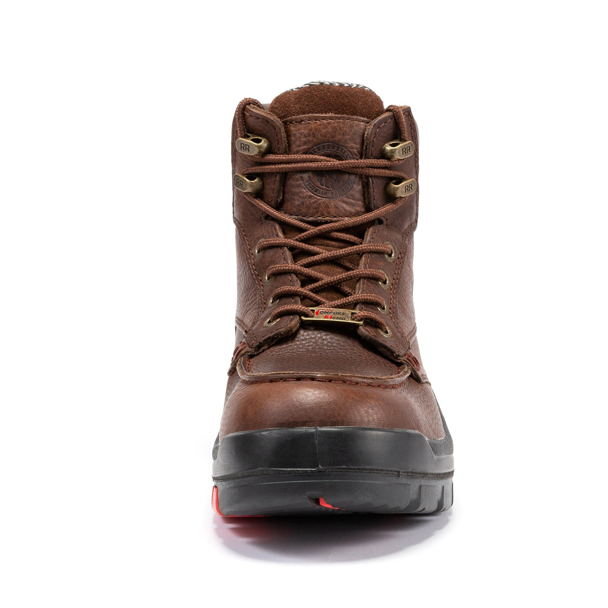 Men's Waterproof Leather Work Boots with Safety Toe and Slip Resistant Sole