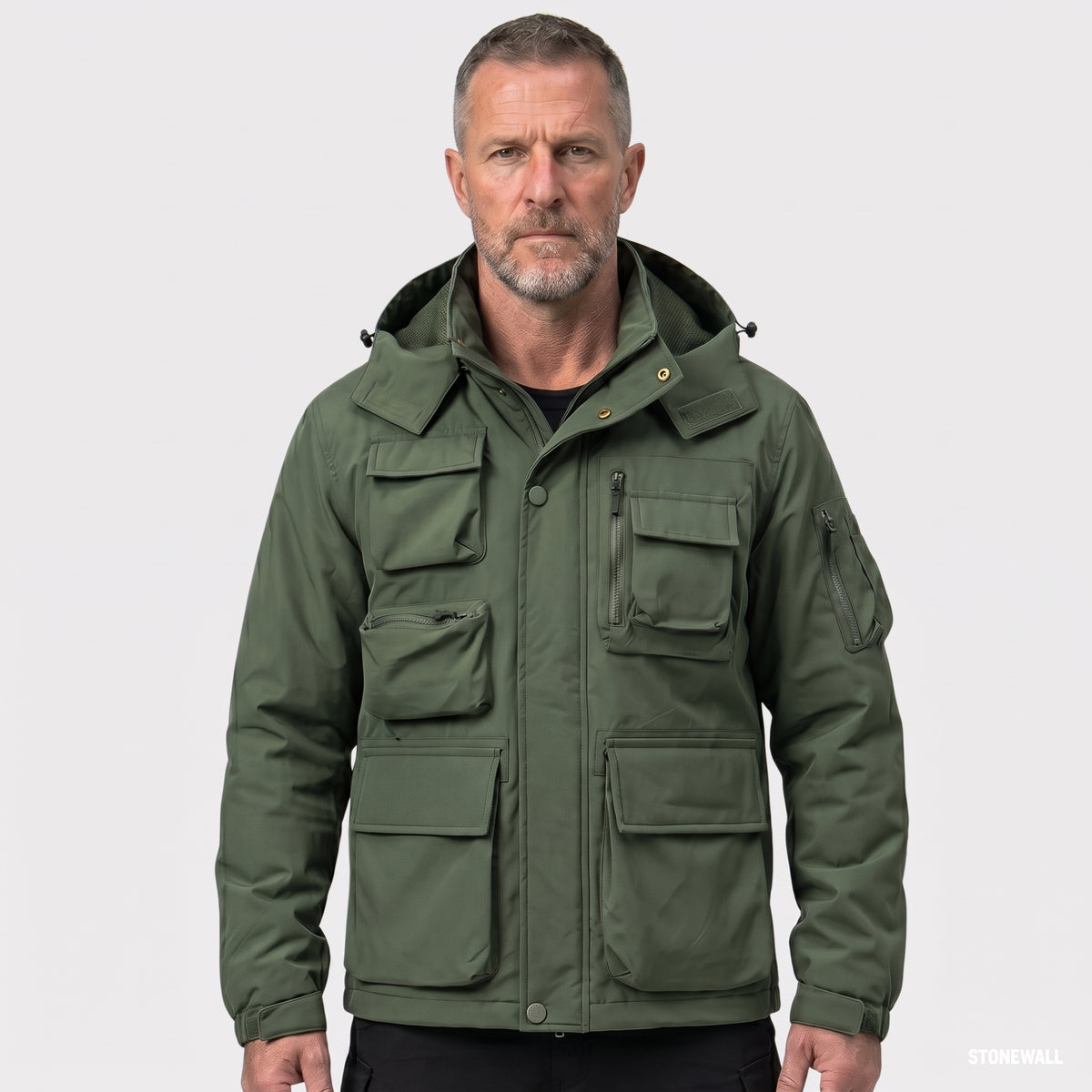 Men's Multi Pocket Hooded Hardshell Jacket