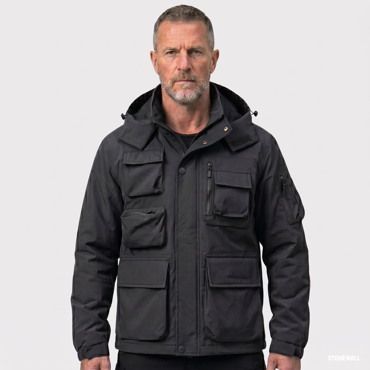 Men's Multi Pocket Hooded Hardshell Jacket