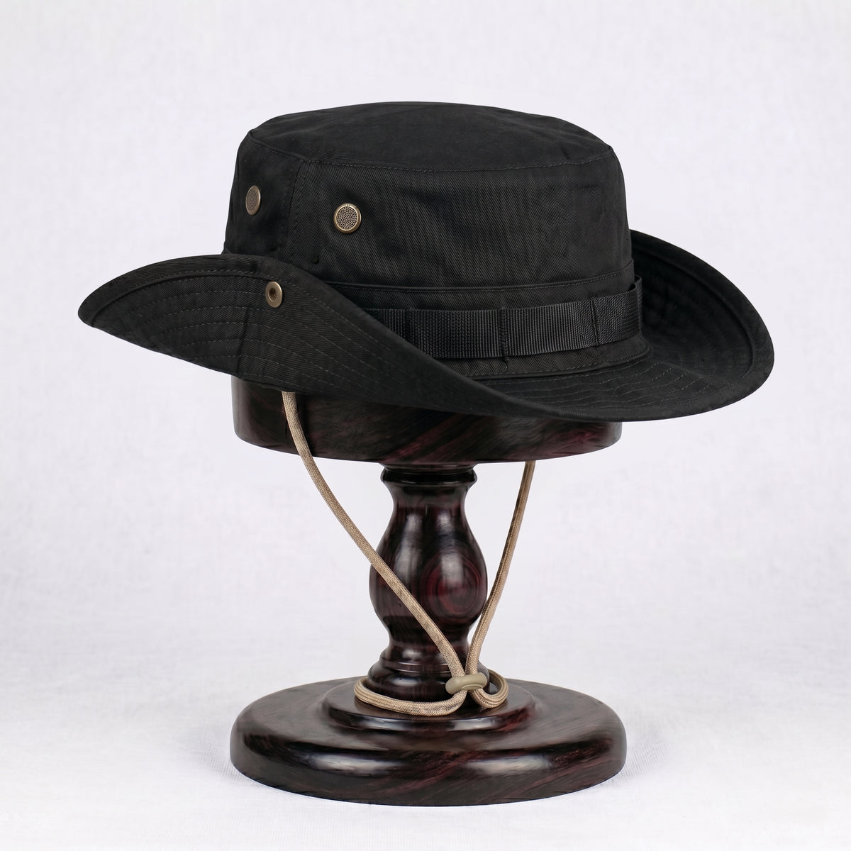 Men's Tactical Boonie Hat with Wide Brim and Adjustable Drawcord
