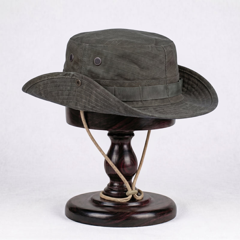 Men's Tactical Boonie Hat with Wide Brim and Adjustable Drawcord