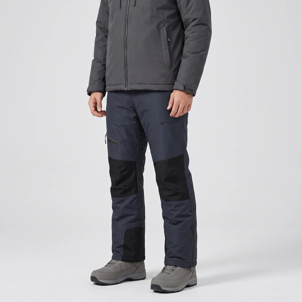 Men's Insulated Ski Pants with Detachable Suspenders and Reinforced Knees
