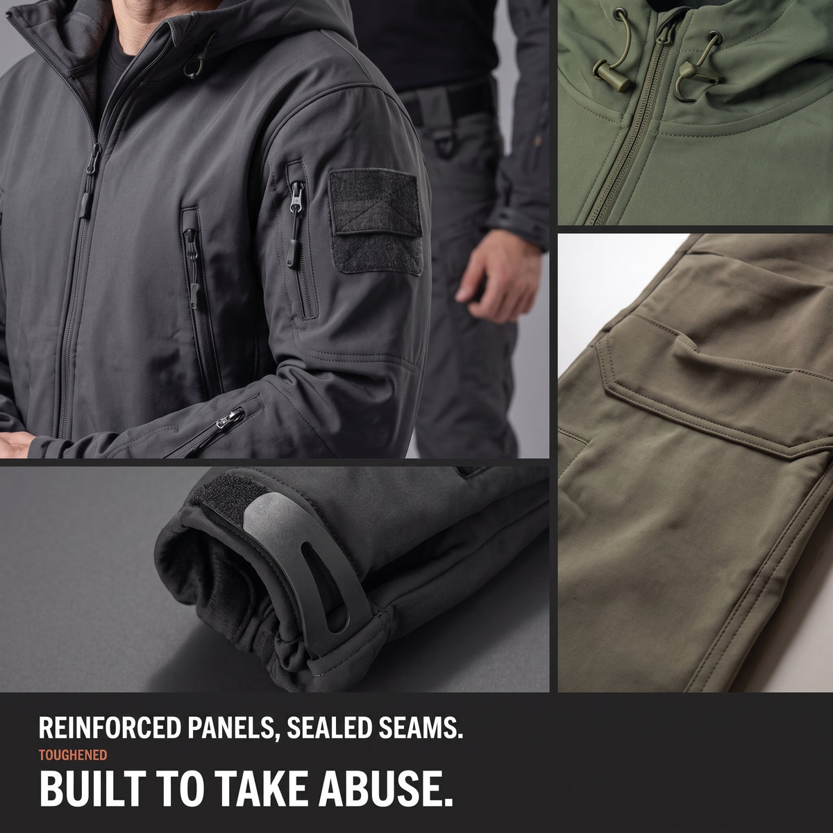 Men's Waterproof Softshell Tactical Jacket and Cargo Pants Set