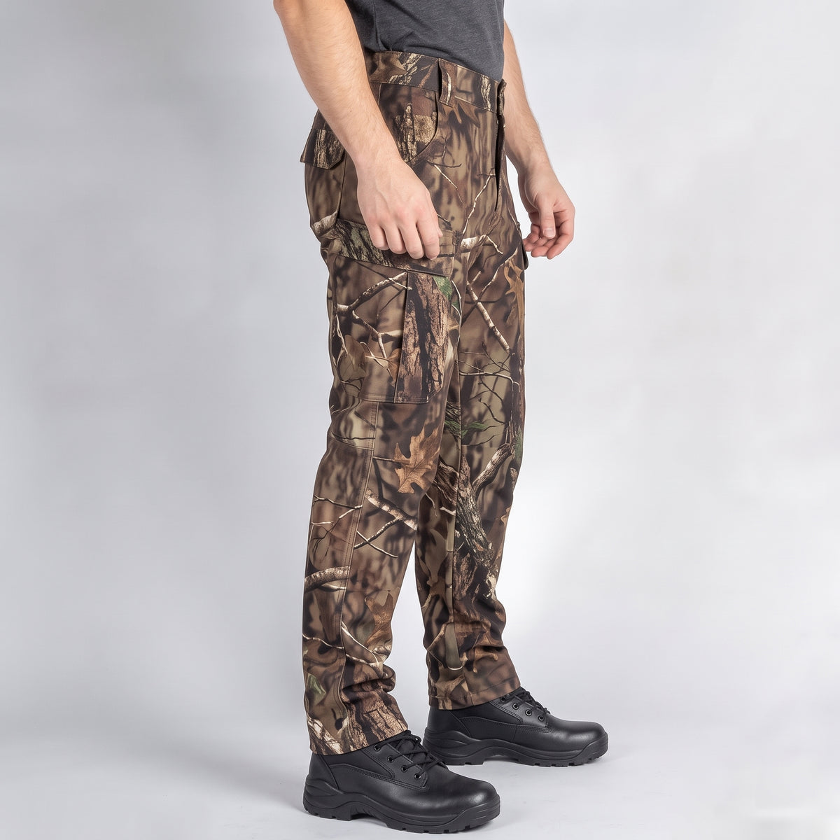 Men’s Camouflage Waterproof Hunting Pants with Fleece Lining
