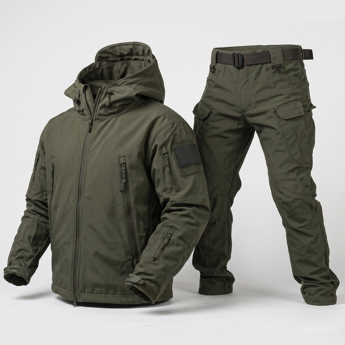 Men's Waterproof Softshell Tactical Jacket and Cargo Pants Set