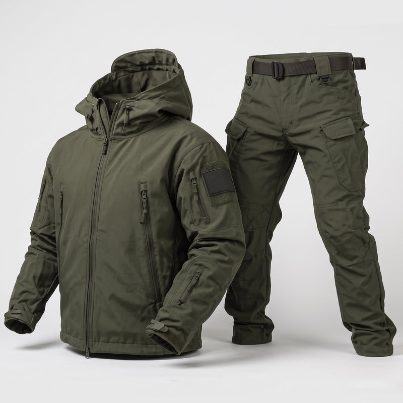 Men's Waterproof Softshell Tactical Jacket and Cargo Pants Set