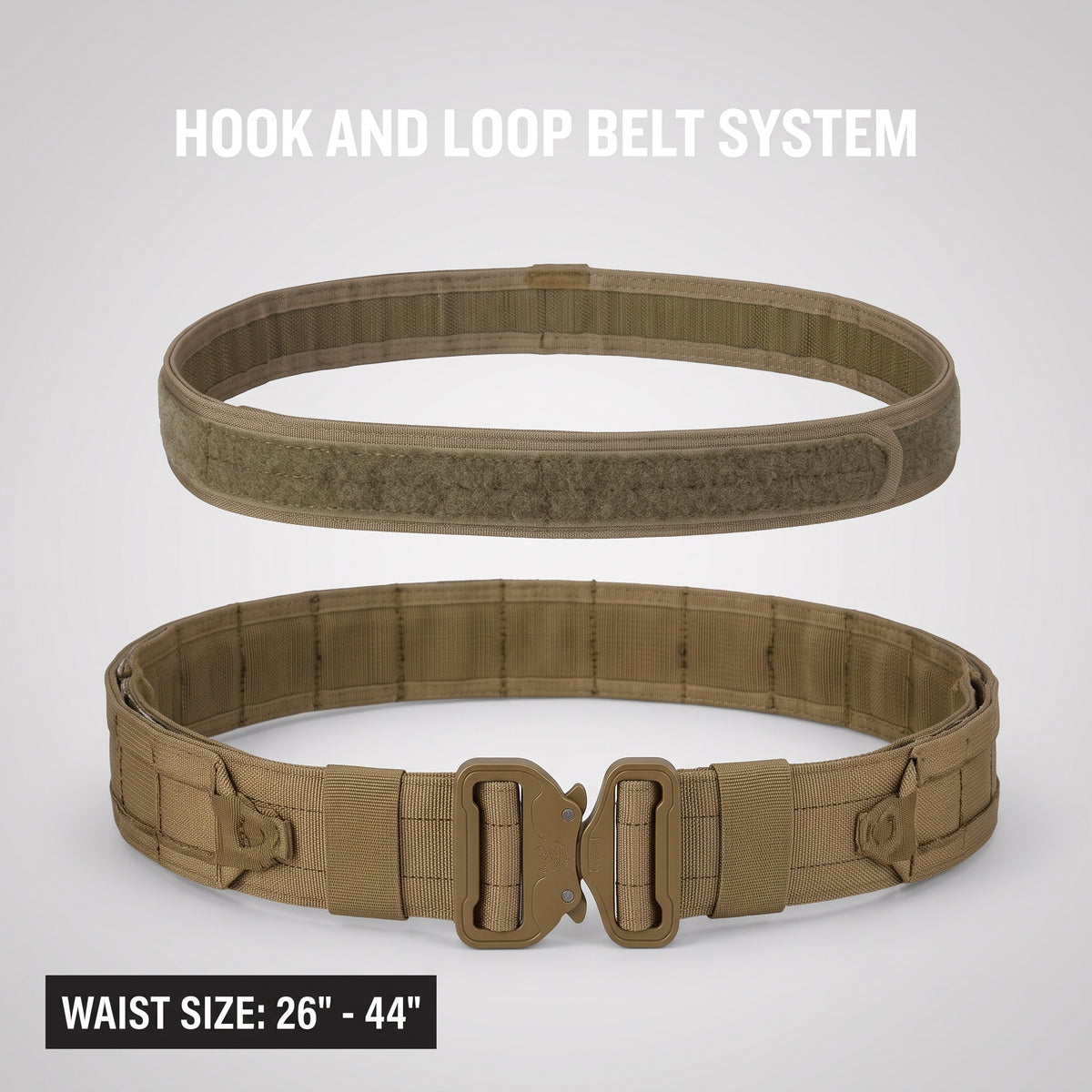 Men's MOLLE Tactical Battle Belt System with Pouches and Quick Release Buckle