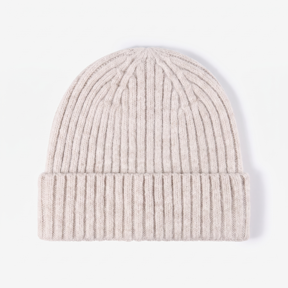 Men's Chunky Ribbed Knit Beanie with Fold Over Cuff