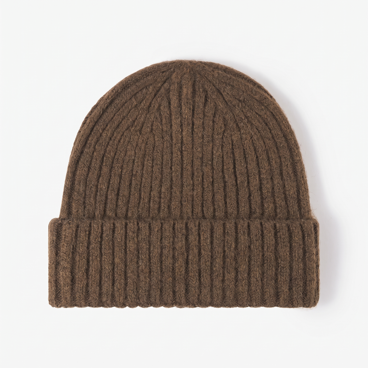 Men's Chunky Ribbed Knit Beanie with Fold Over Cuff