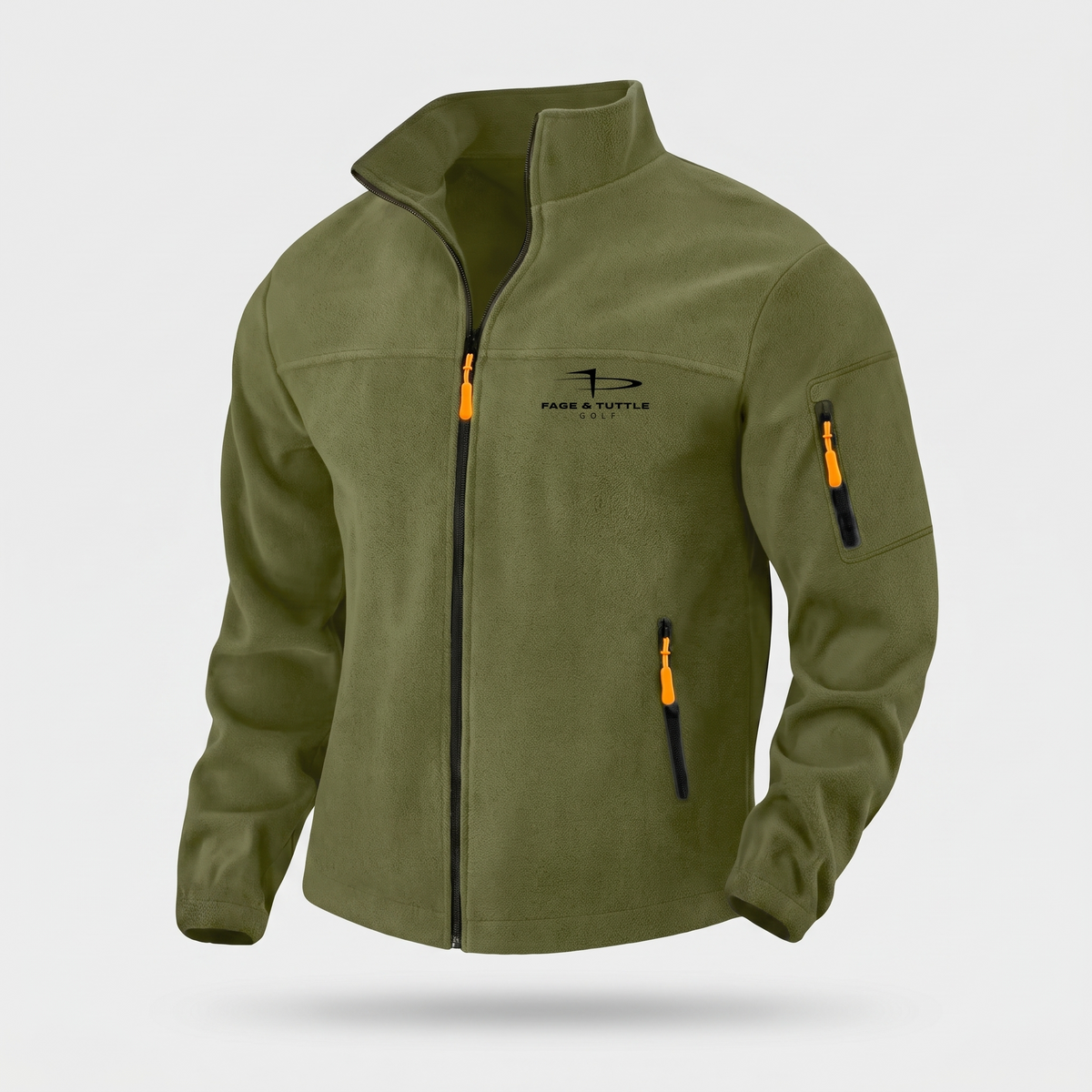 Men's Zip Up Fleece Jacket with Sleeve Pocket