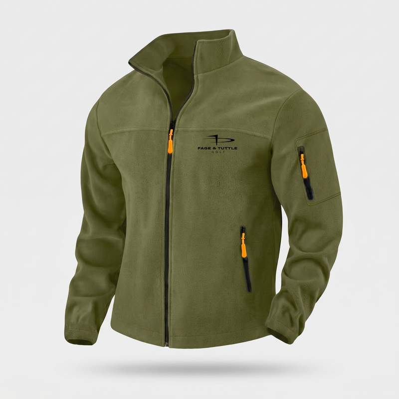 Men's Zip Up Fleece Jacket with Sleeve Pocket