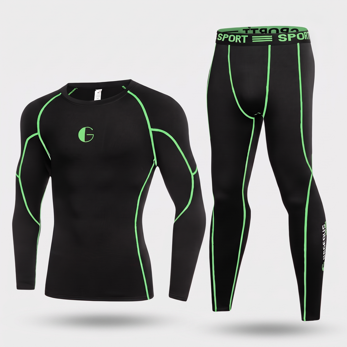 Men's Thermal Base Layer Set With Fleece Lining And Compression Fit