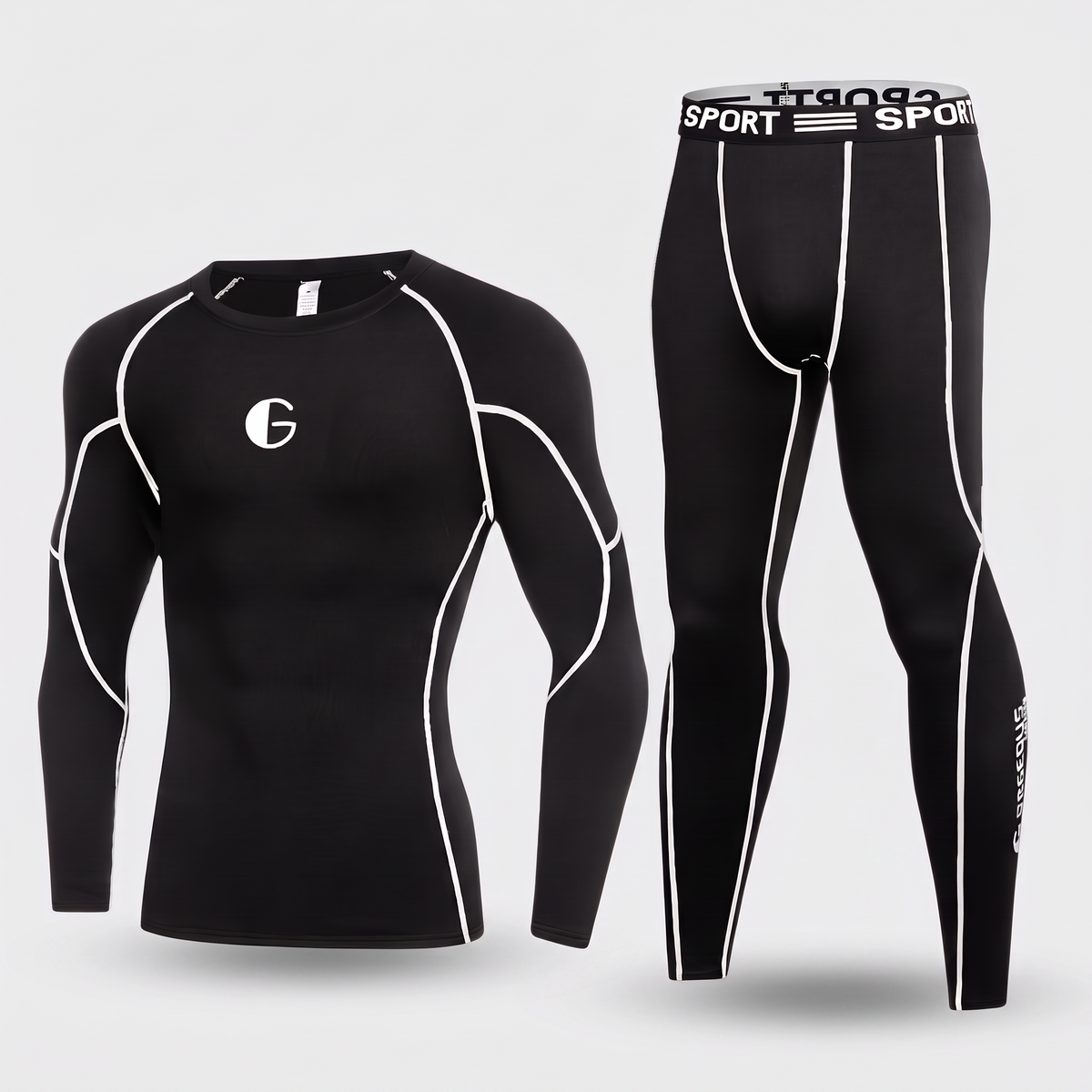 Men's Thermal Base Layer Set With Fleece Lining And Compression Fit