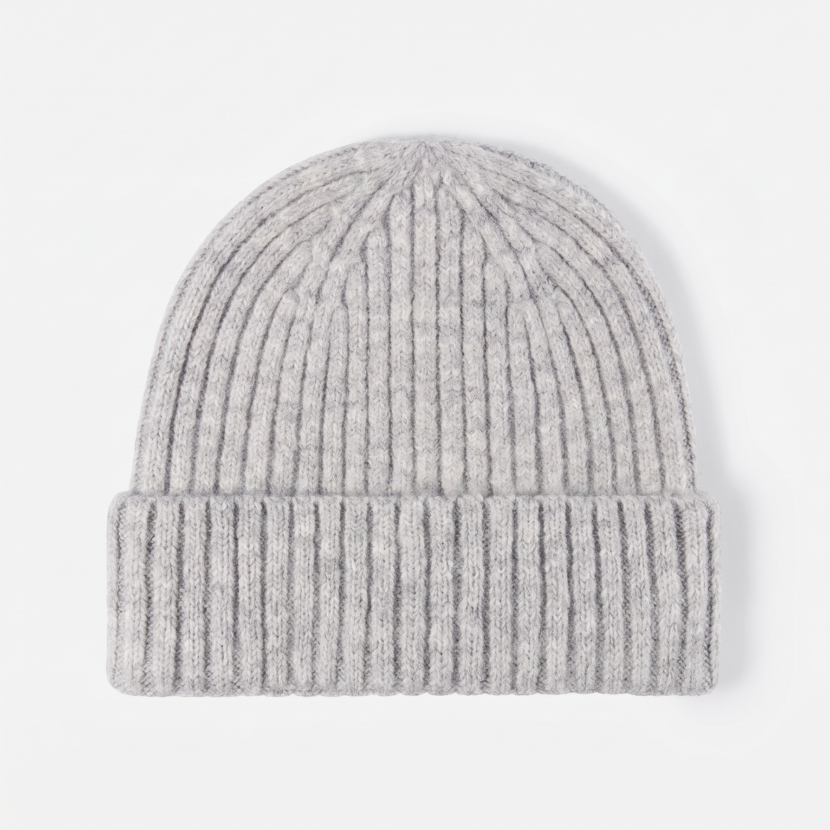 Men's Chunky Ribbed Knit Beanie with Fold Over Cuff