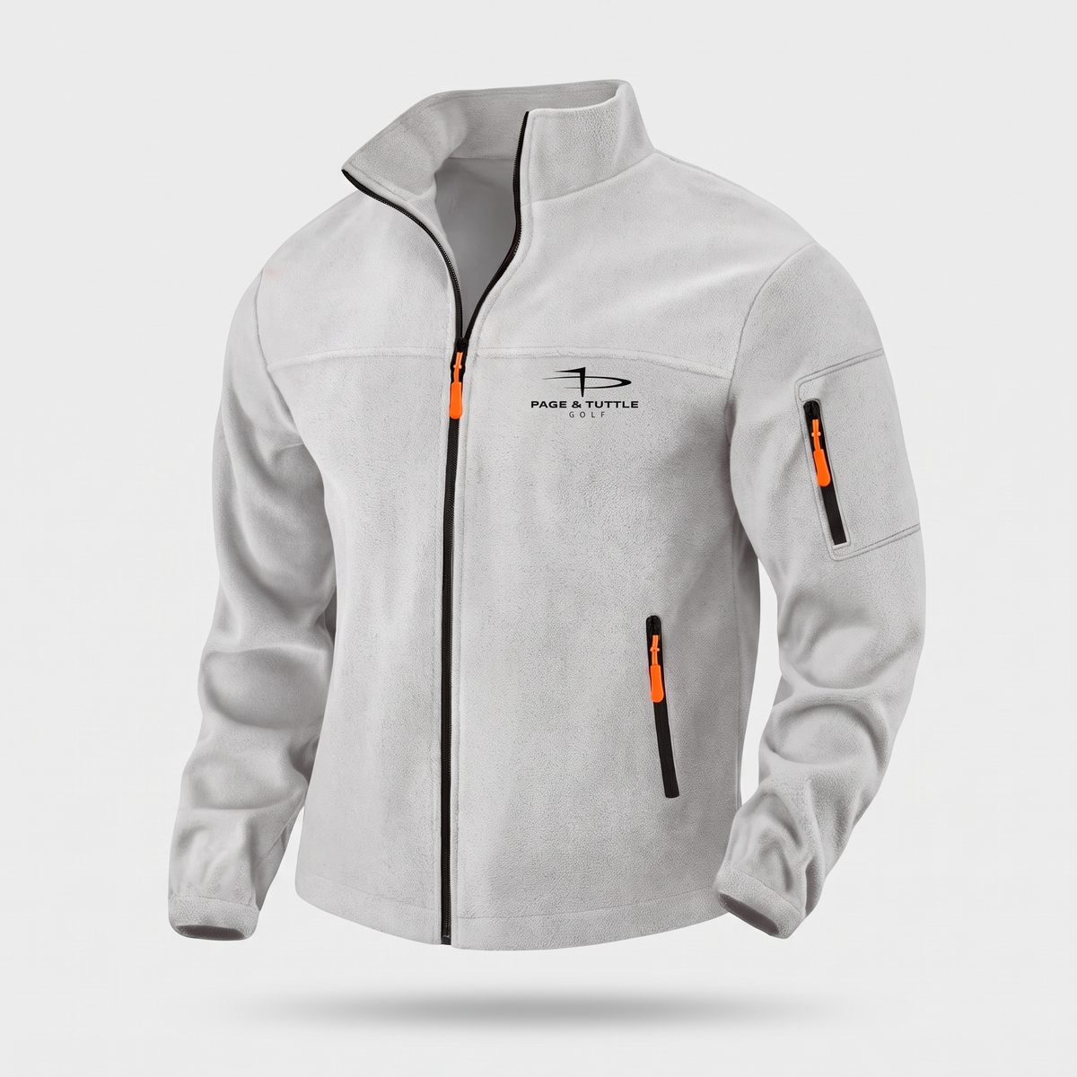 Men's Zip Up Fleece Jacket with Sleeve Pocket