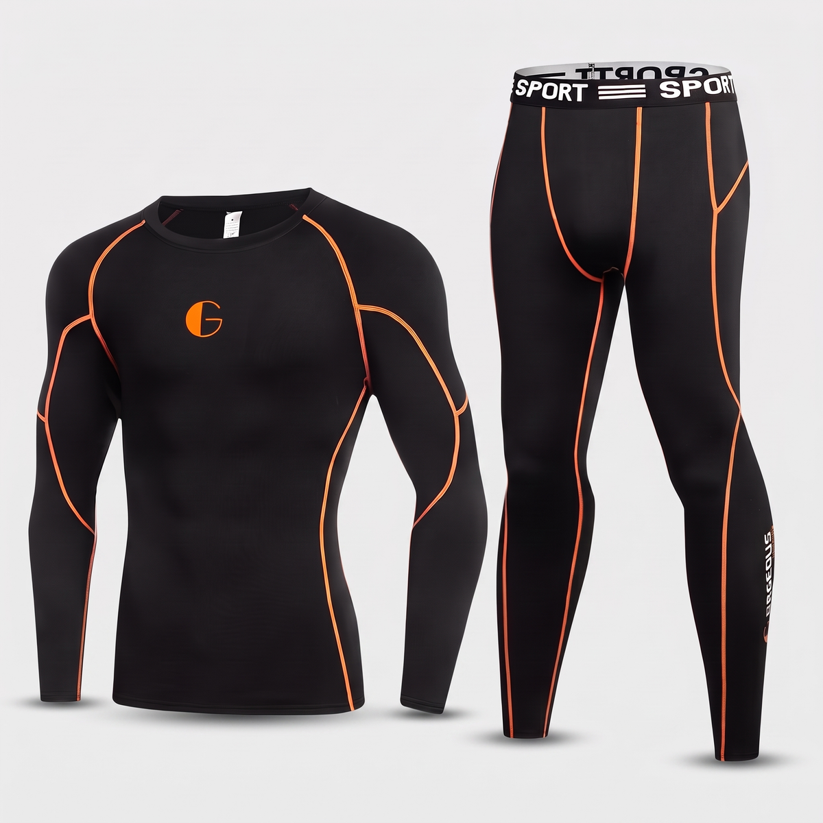 Men's Thermal Base Layer Set With Fleece Lining And Compression Fit