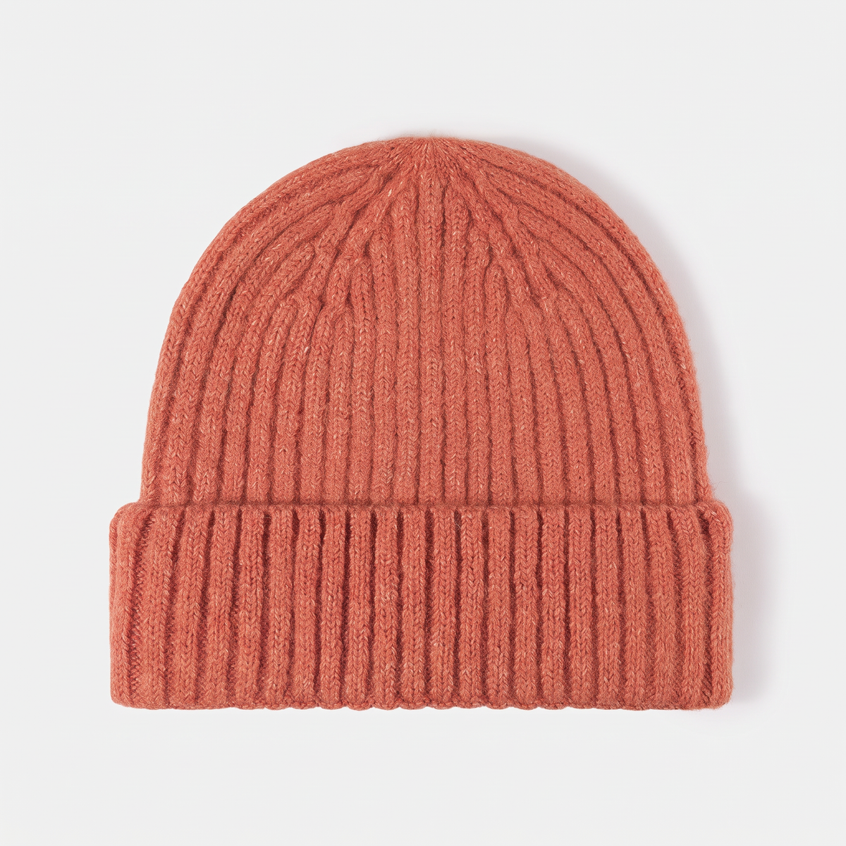 Men's Chunky Ribbed Knit Beanie with Fold Over Cuff