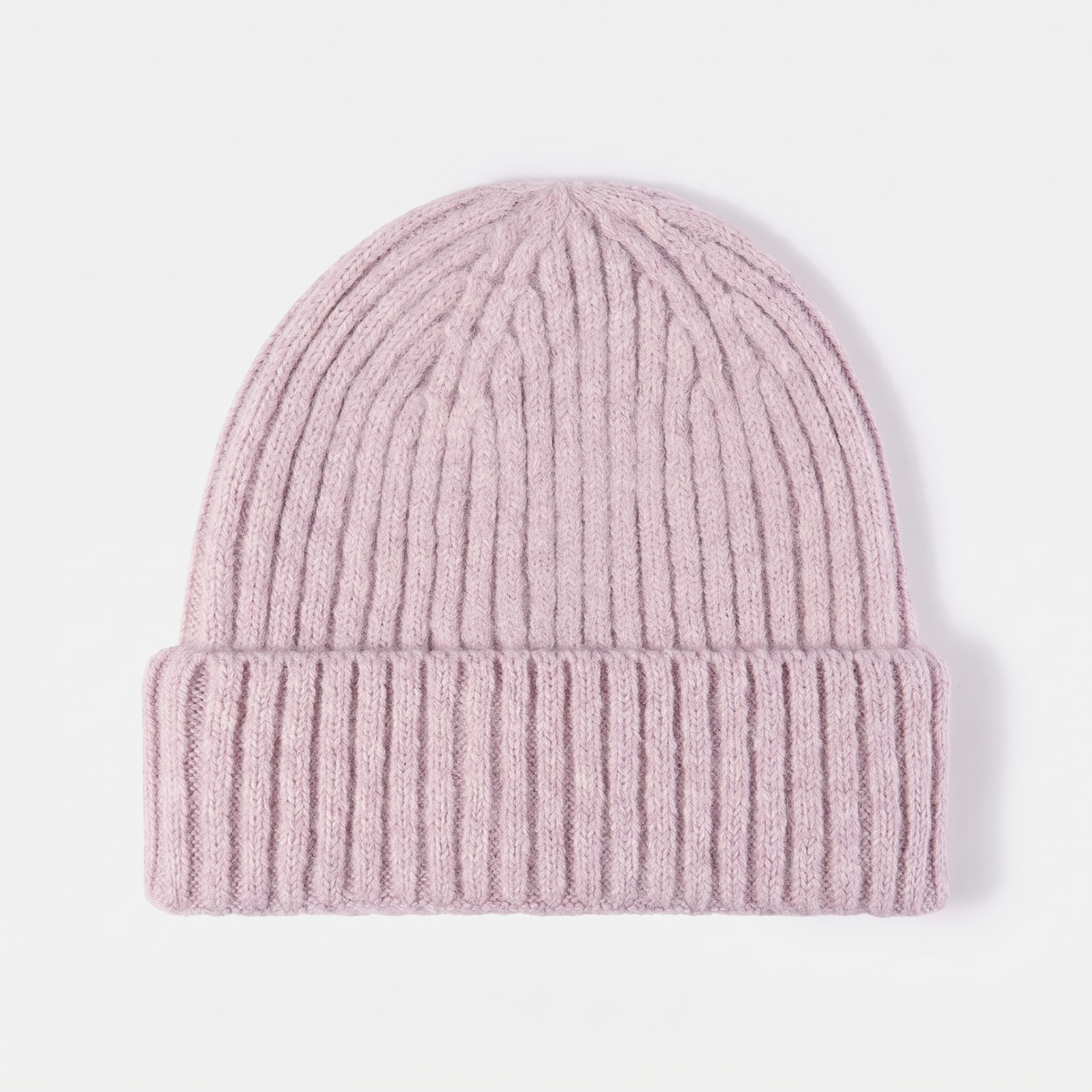 Men's Chunky Ribbed Knit Beanie with Fold Over Cuff