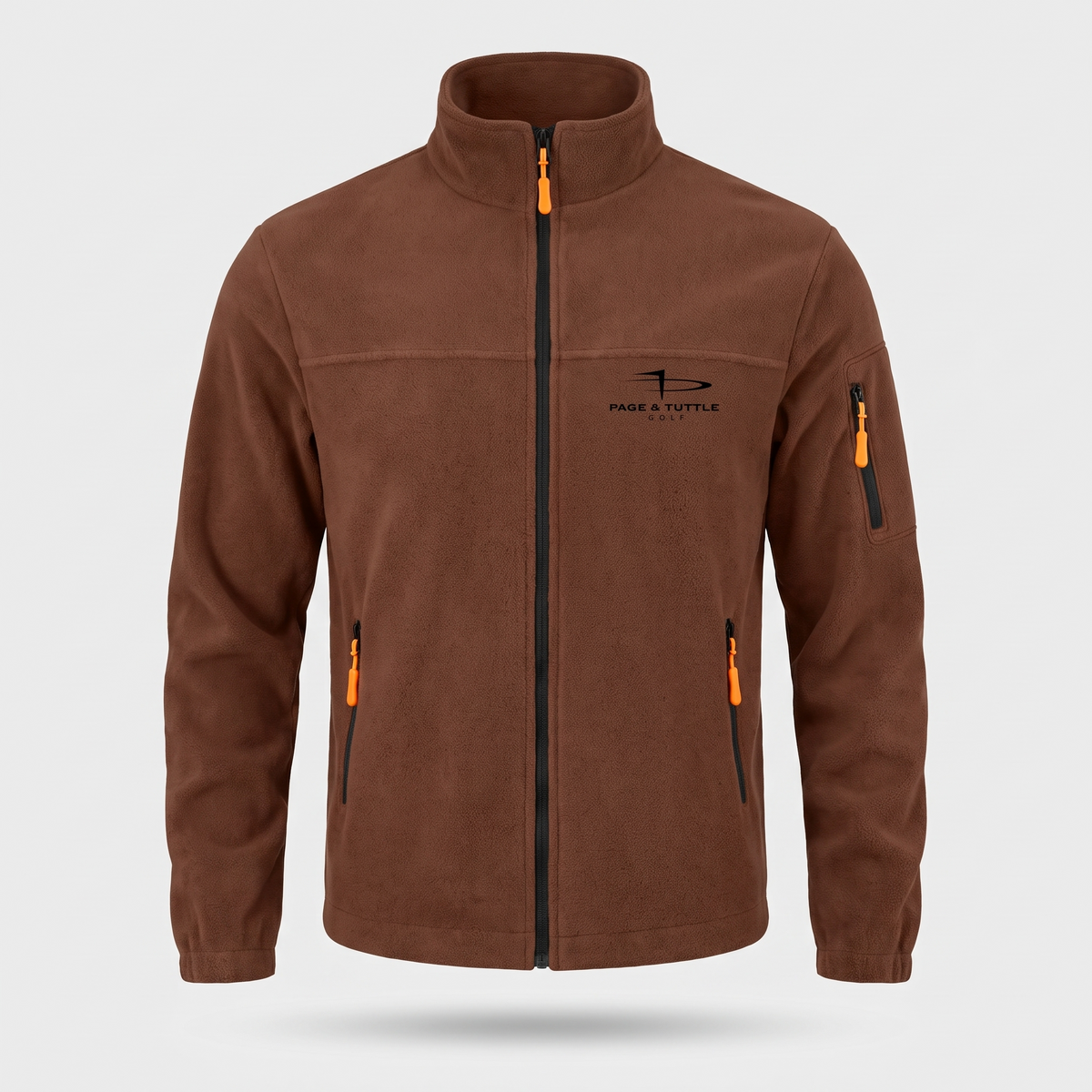 Men's Full Zip Fleece Jacket with Stand Collar and Pockets
