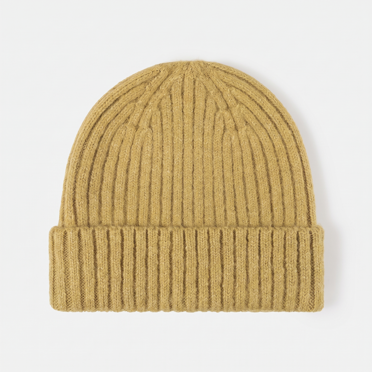 Men's Chunky Ribbed Knit Beanie with Fold Over Cuff