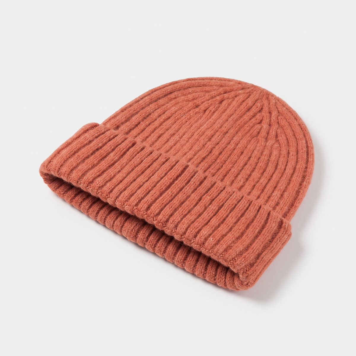 Men's Chunky Ribbed Knit Beanie with Fold Over Cuff