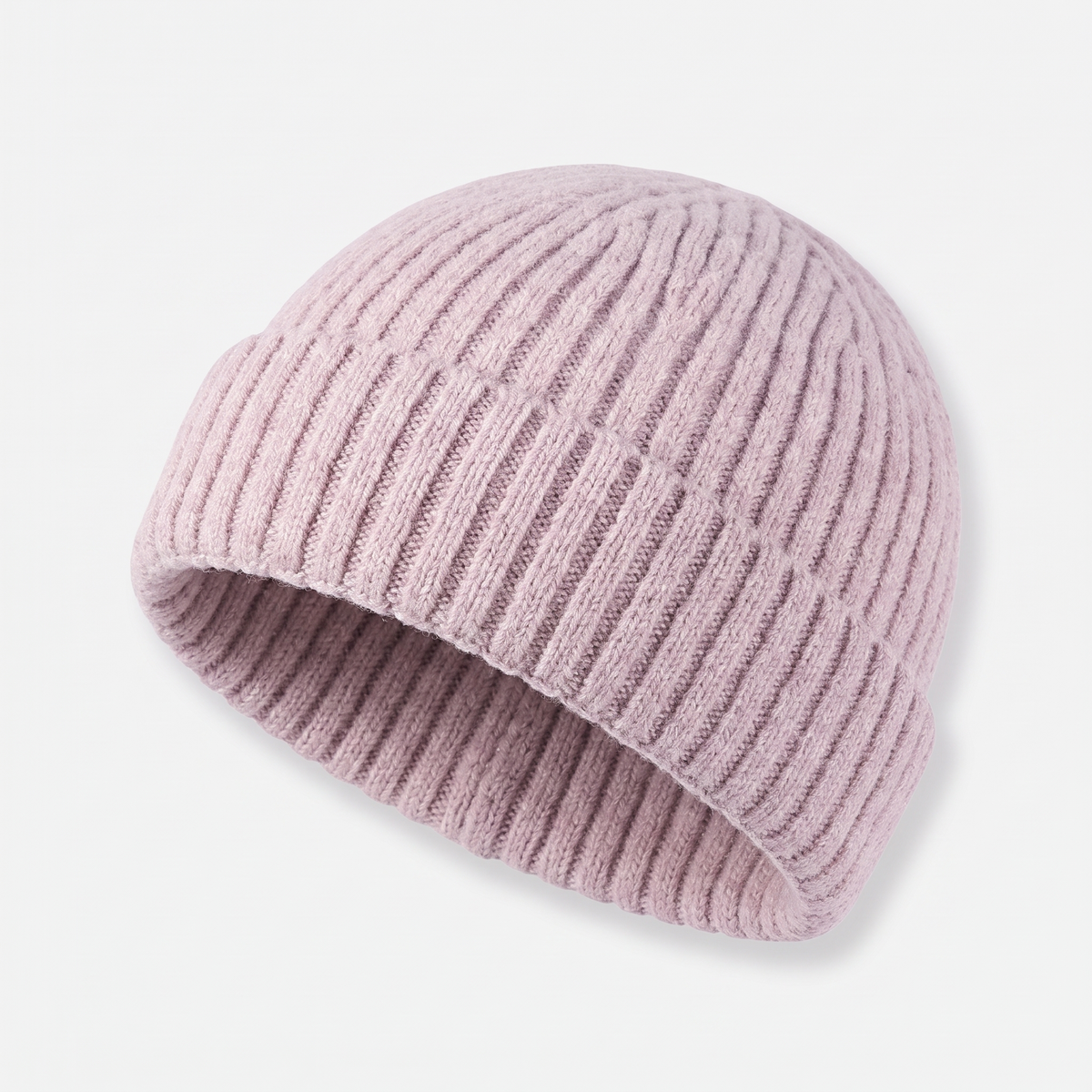 Men's Chunky Ribbed Knit Beanie with Fold Over Cuff