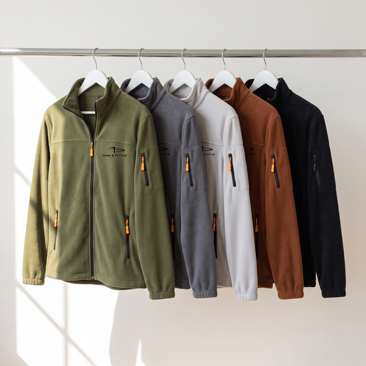 Men's Zip Up Fleece Jacket with Sleeve Pocket