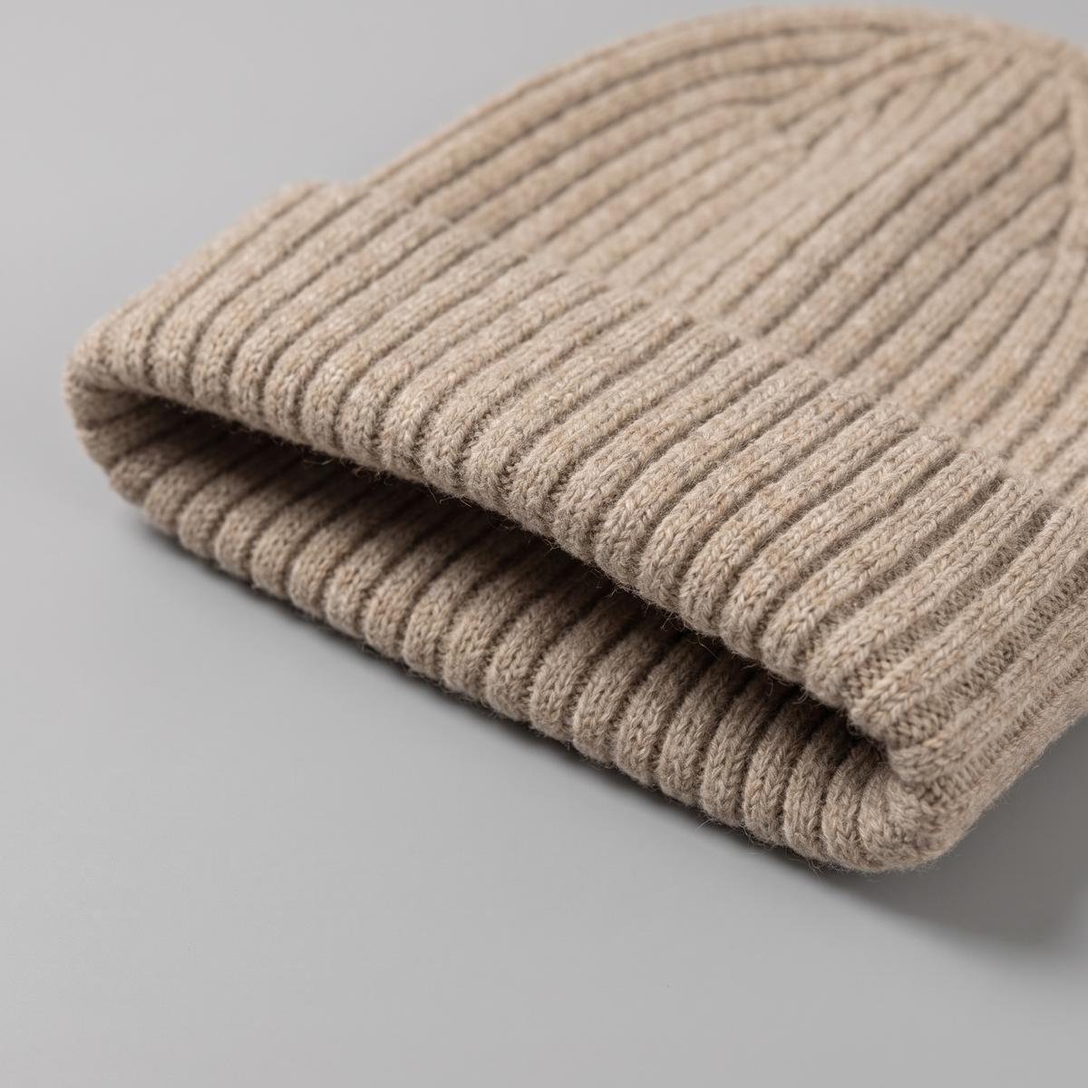 Men's Chunky Ribbed Knit Beanie with Fold Over Cuff