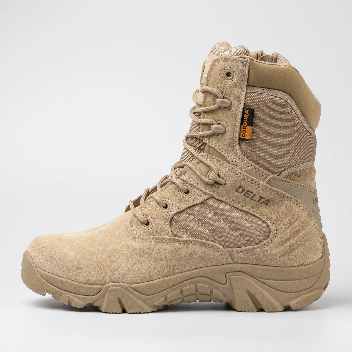 Men's High Top Tactical Combat Boots with Inside Zip and Lug Sole