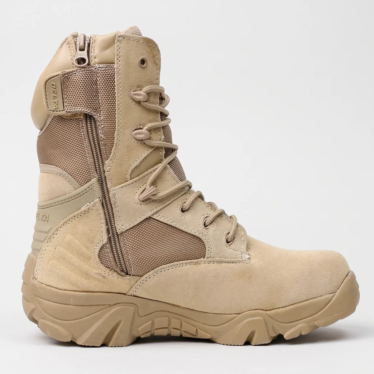 Men's High Top Tactical Combat Boots with Inside Zip and Lug Sole