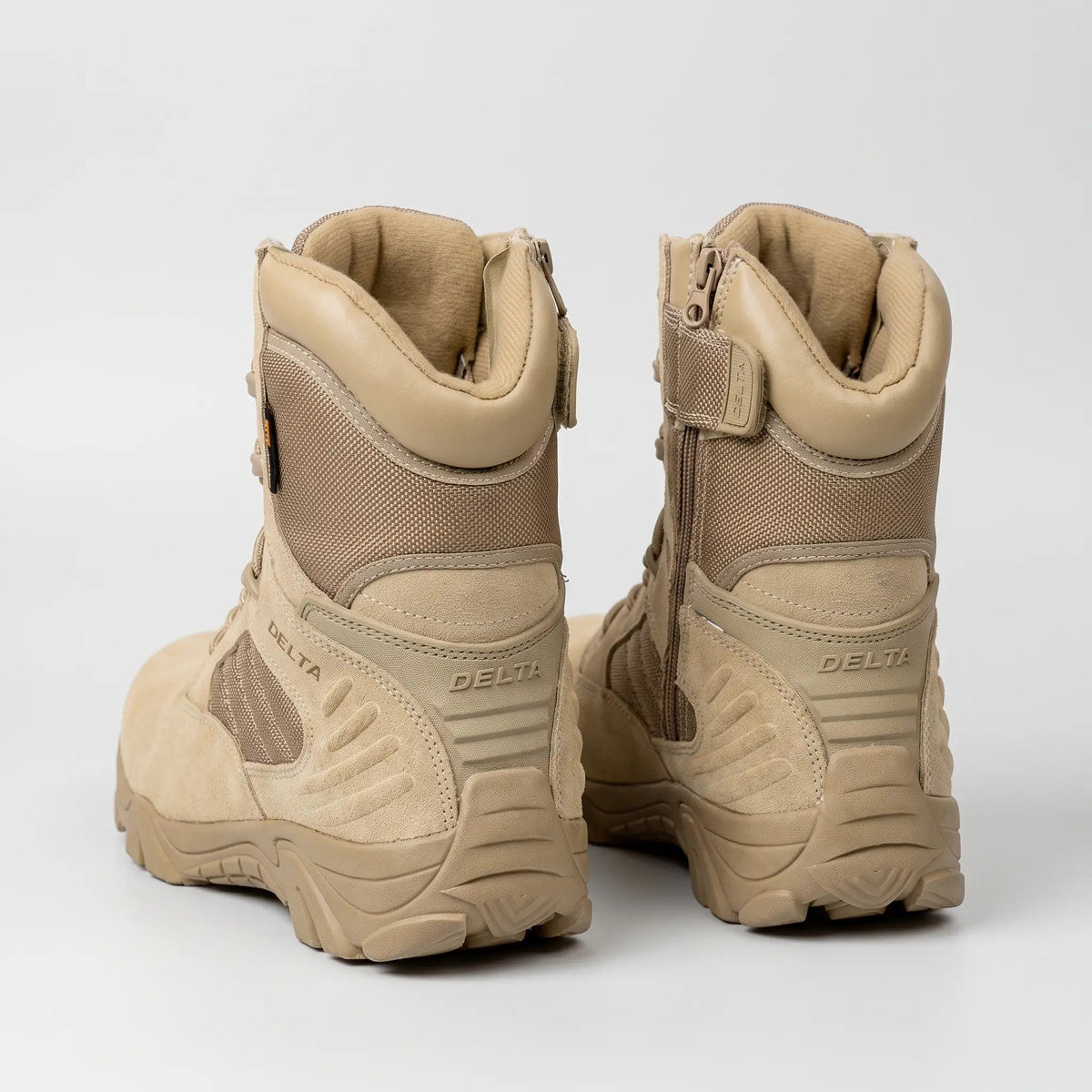 Men's High Top Tactical Combat Boots with Inside Zip and Lug Sole