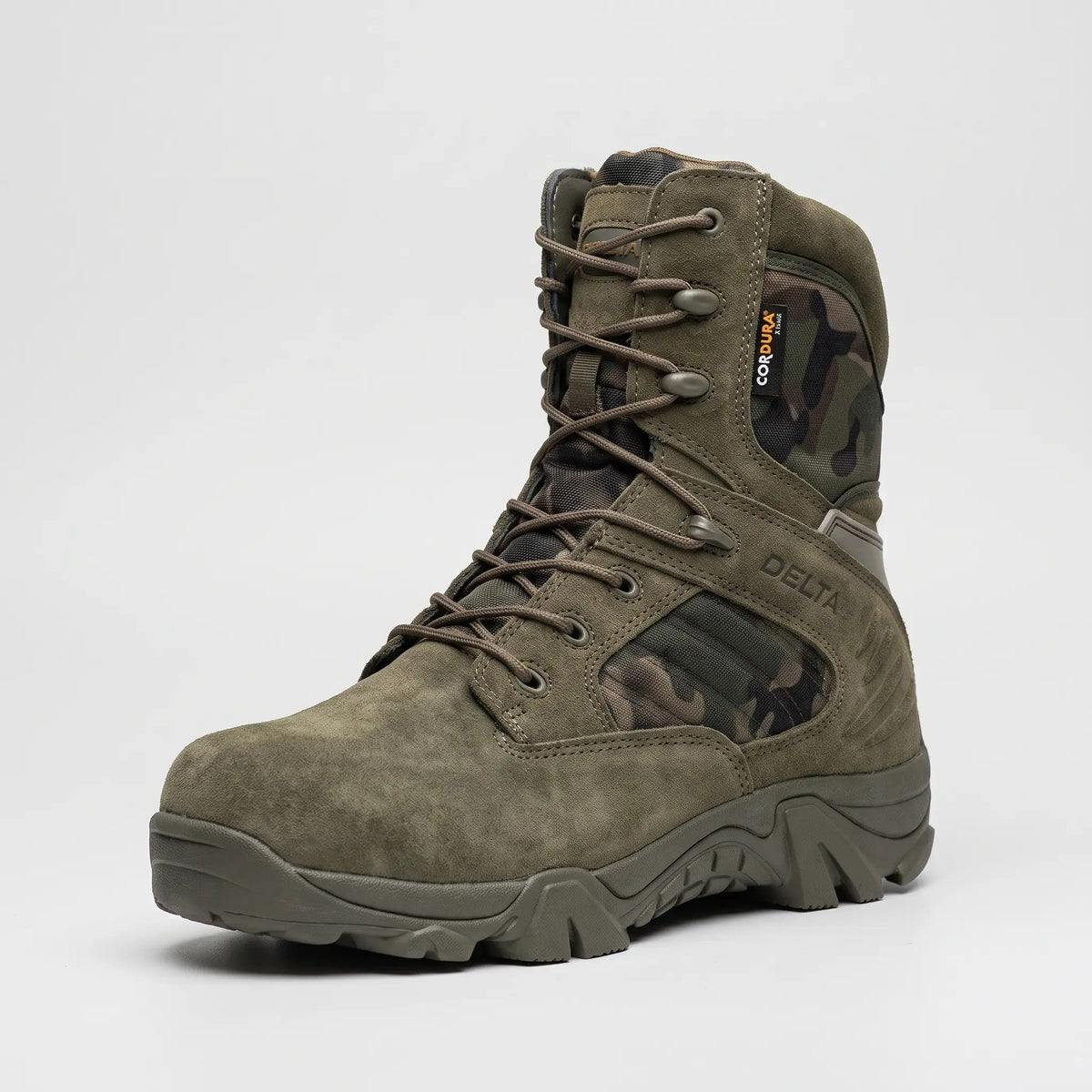 Men's High Top Tactical Combat Boots with Inside Zip and Lug Sole