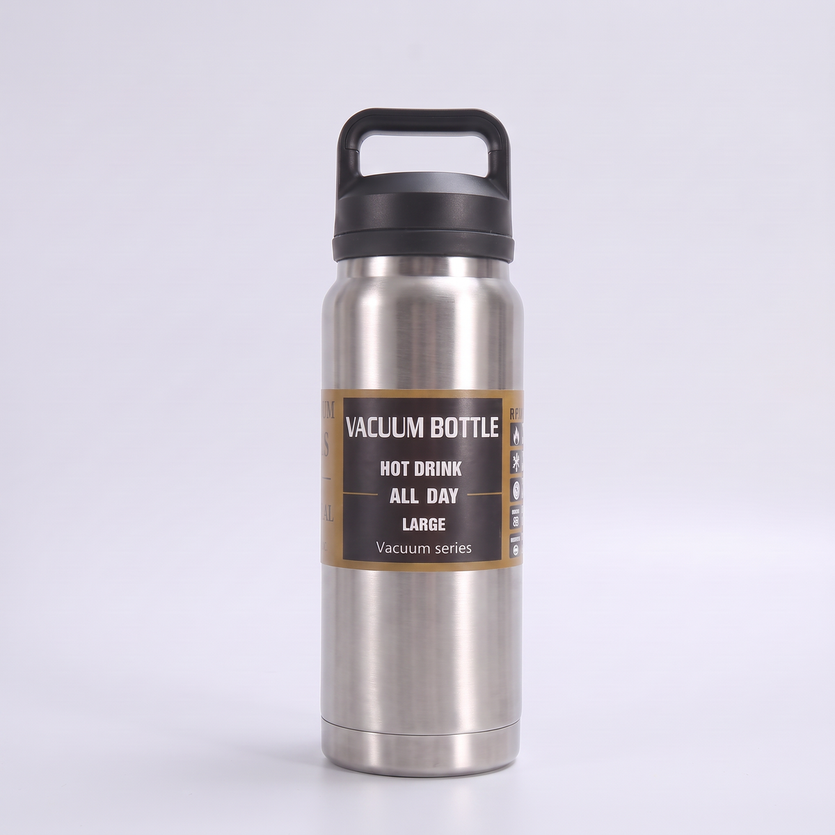 Insulated Stainless Steel Water Bottle with Carry Handle and Wide Mouth