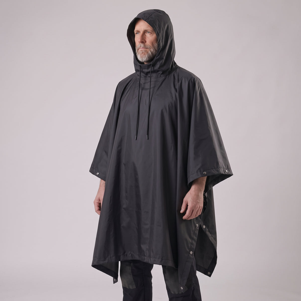 Men's Camouflage Waterproof Rain Poncho with Hood and Drawstring